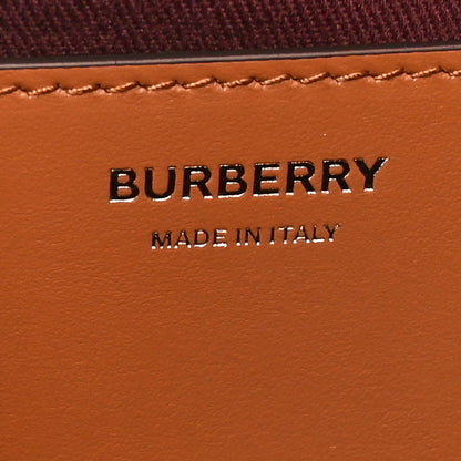 Burberry Calfskin Giant Check E-Canvas Elongated Note Crossbody Bag Briar Brown 6 of 10