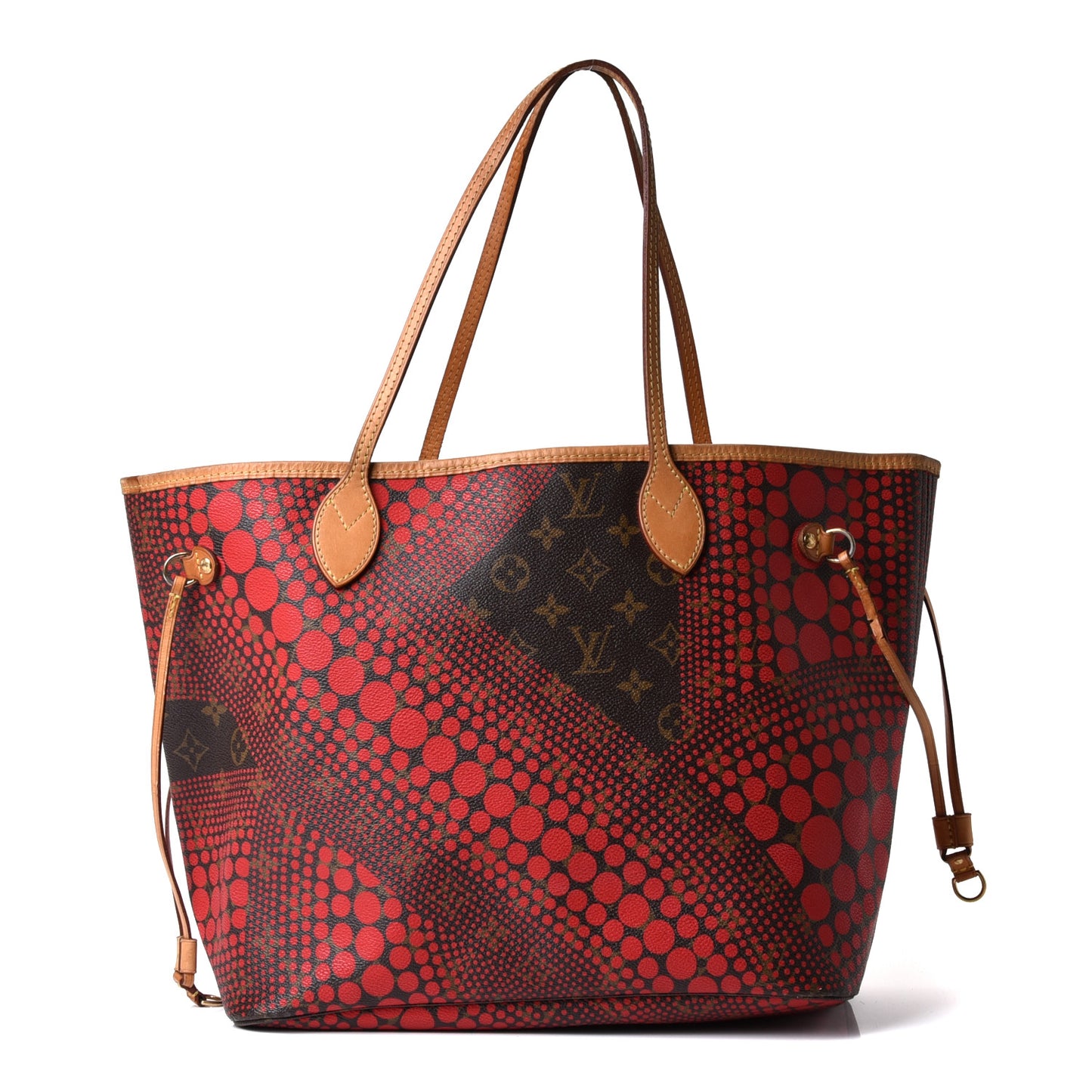 Monogram Kusama Waves Neverfull MM Red