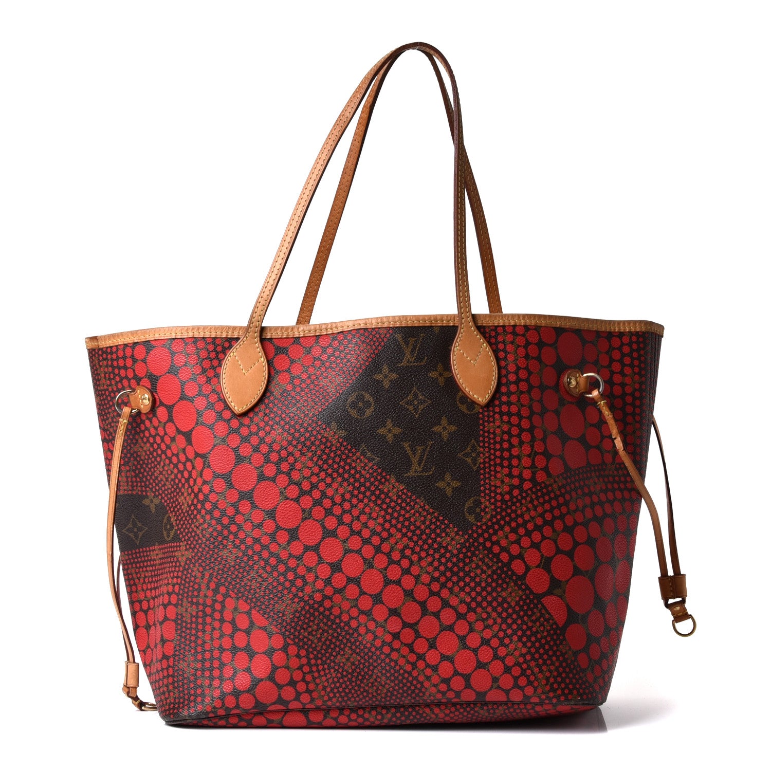 Louis Vuitton Monogram Kusama Waves Neverfull MM Red 1 of 14