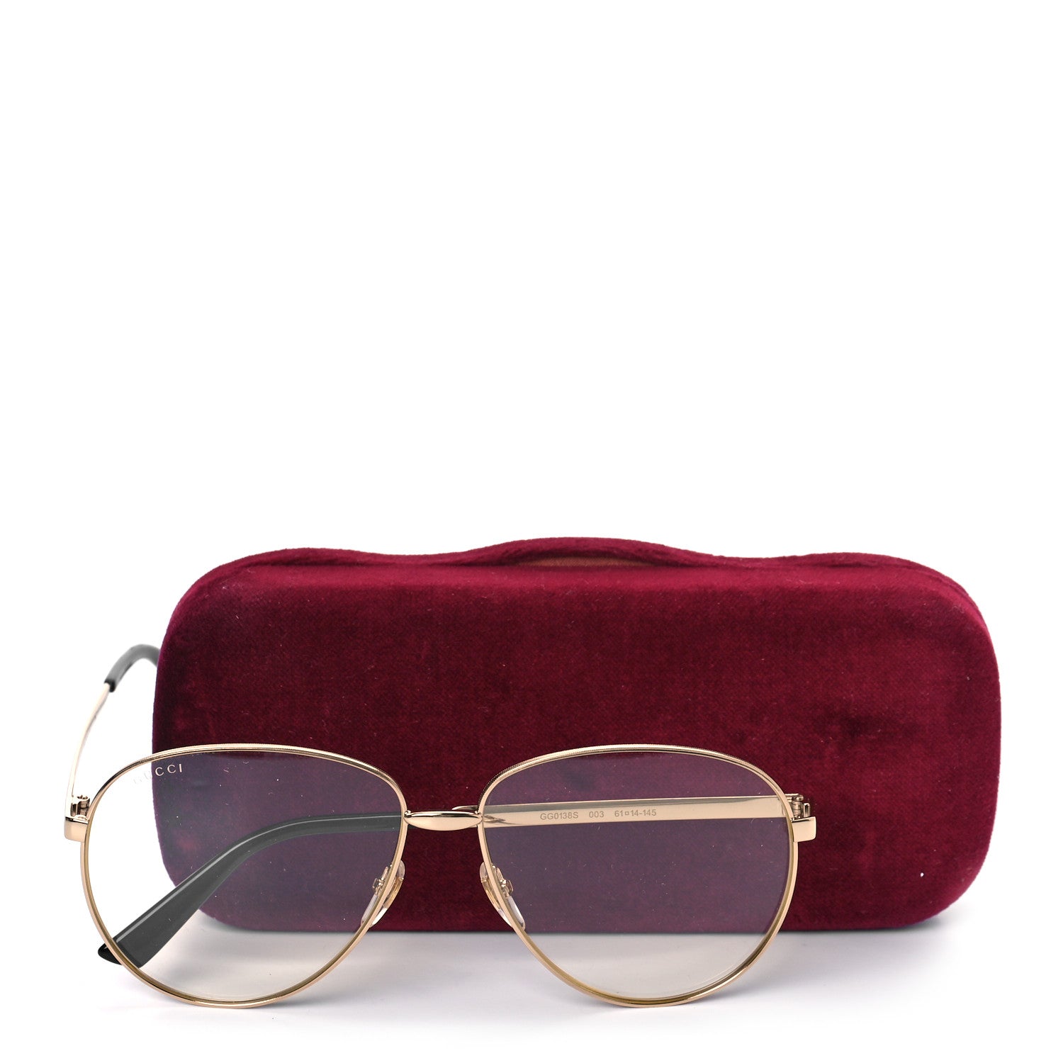 Gucci Aviator Eyeglasses GG0138S Gold Black 7 of 7