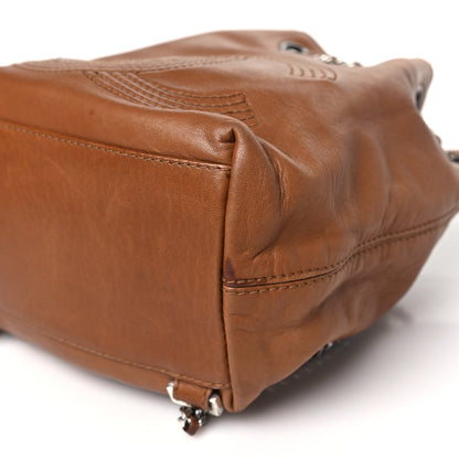 Chanel Lambskin CC Stitched Drawstring Bucket Backpack Tan 11 of 16