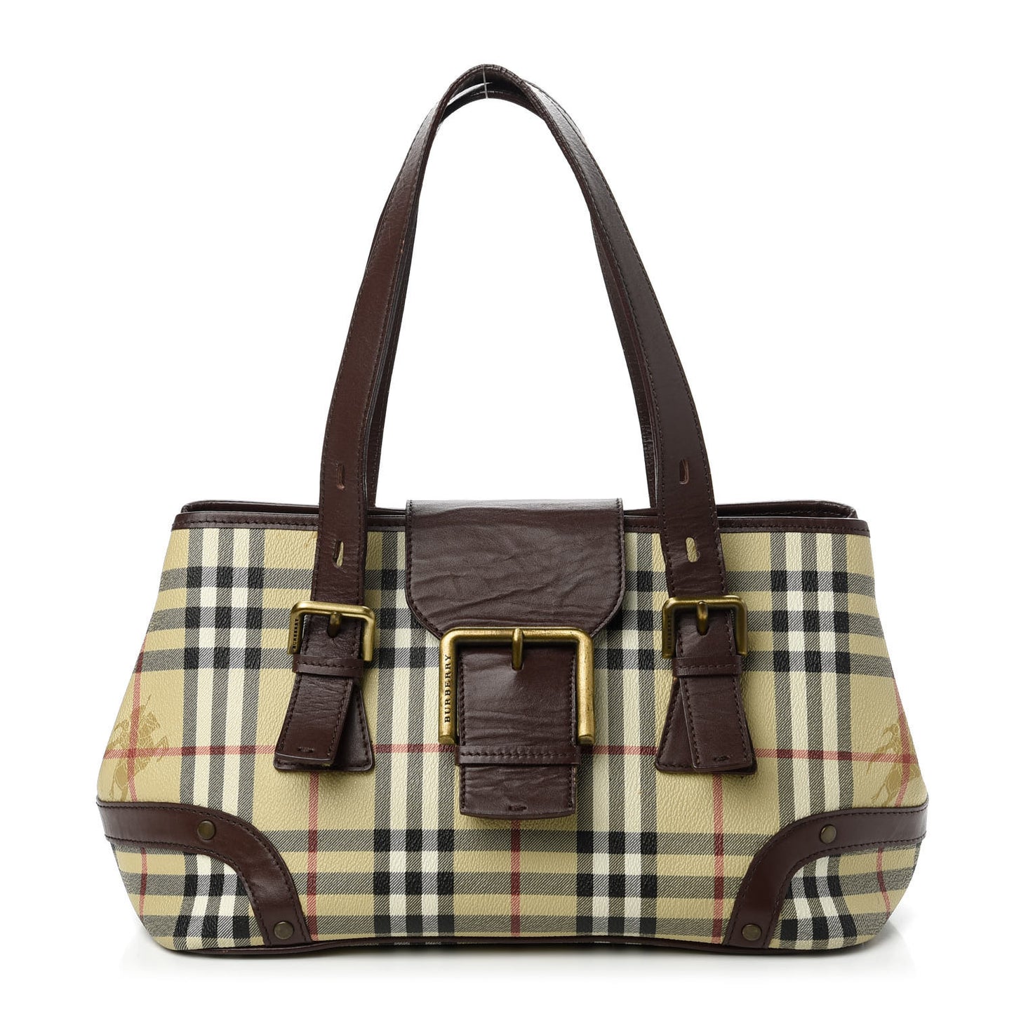 Haymarket Check Buckle Satchel Chocolate