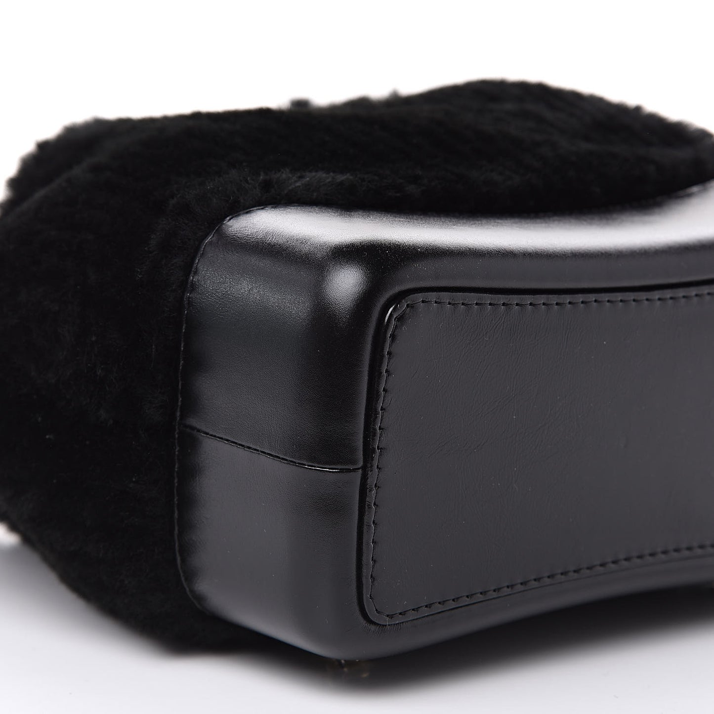 Shearling Small Gabrielle Backpack Black