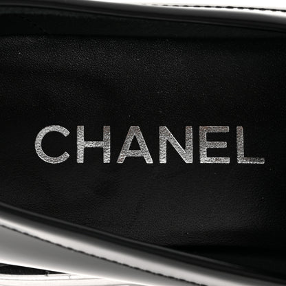 Chanel Calfskin Metal CC Loafers 37.5 Black 8 of 9