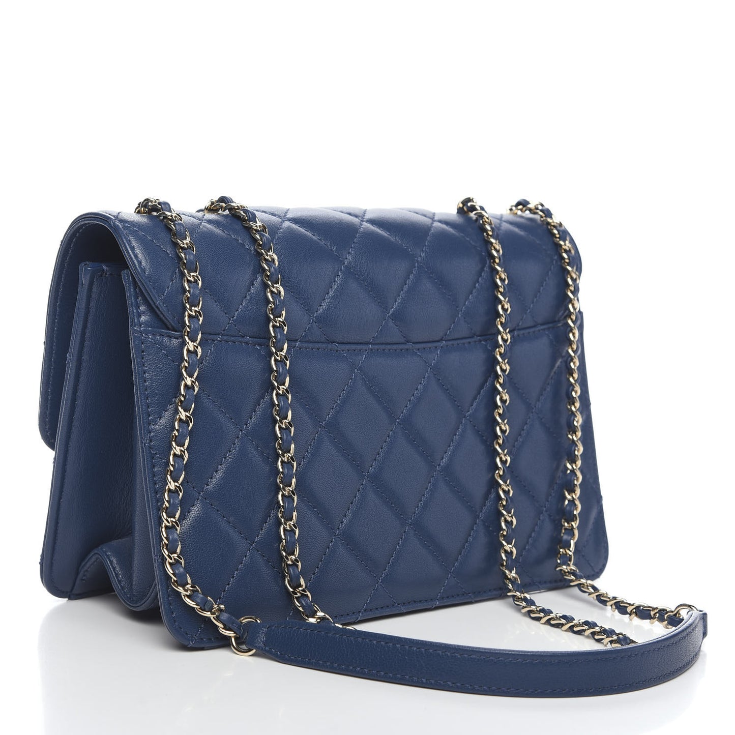 Sheepskin Quilted Beauty Lock Flap Blue