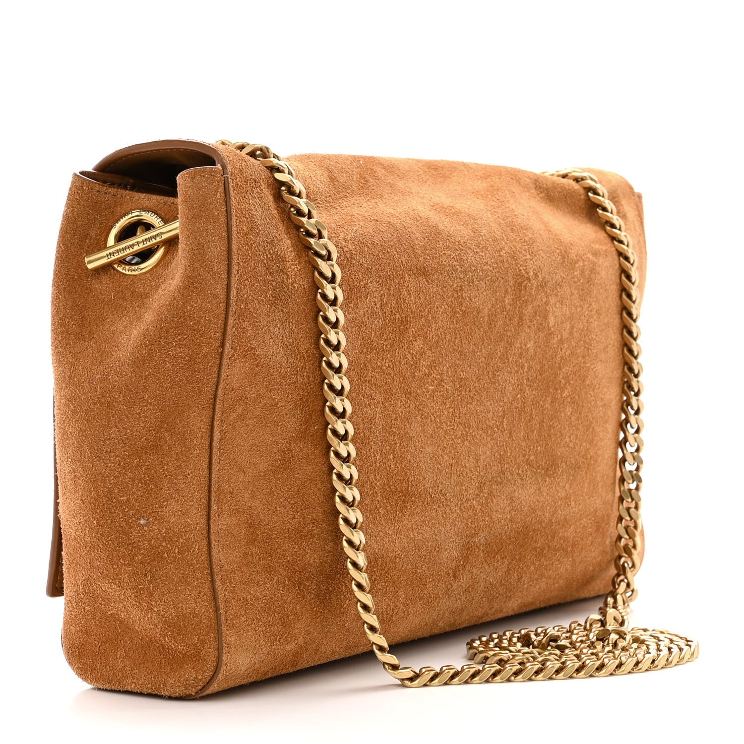 Saint Laurent Smooth Calfskin Suede Medium Reversible Monogram Kate Satchel Light Ochre 3 of 14