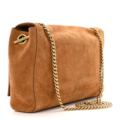 Saint Laurent Smooth Calfskin Suede Medium Reversible Monogram Kate Satchel Light Ochre 3 of 14