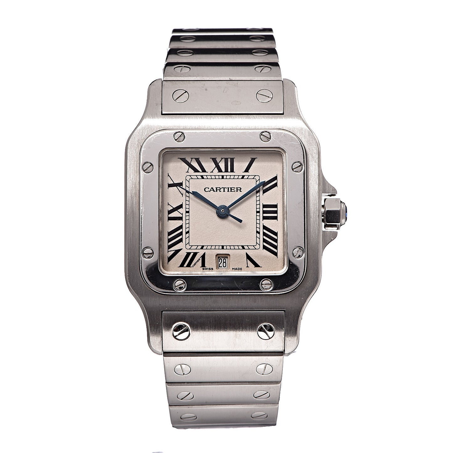 Stainless Steel 29mm Santos De Galbee Quartz Watch
