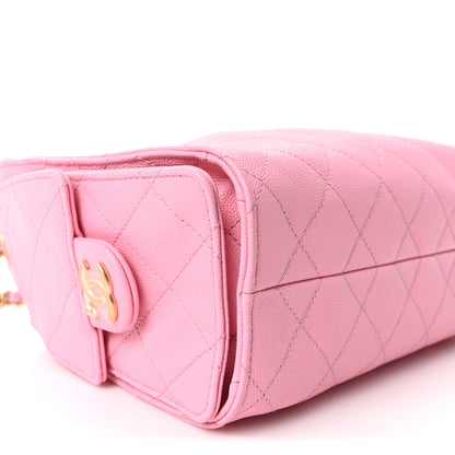 Chanel Caviar Quilted Mini Chanel 25 Handbag Pink 9 of 10