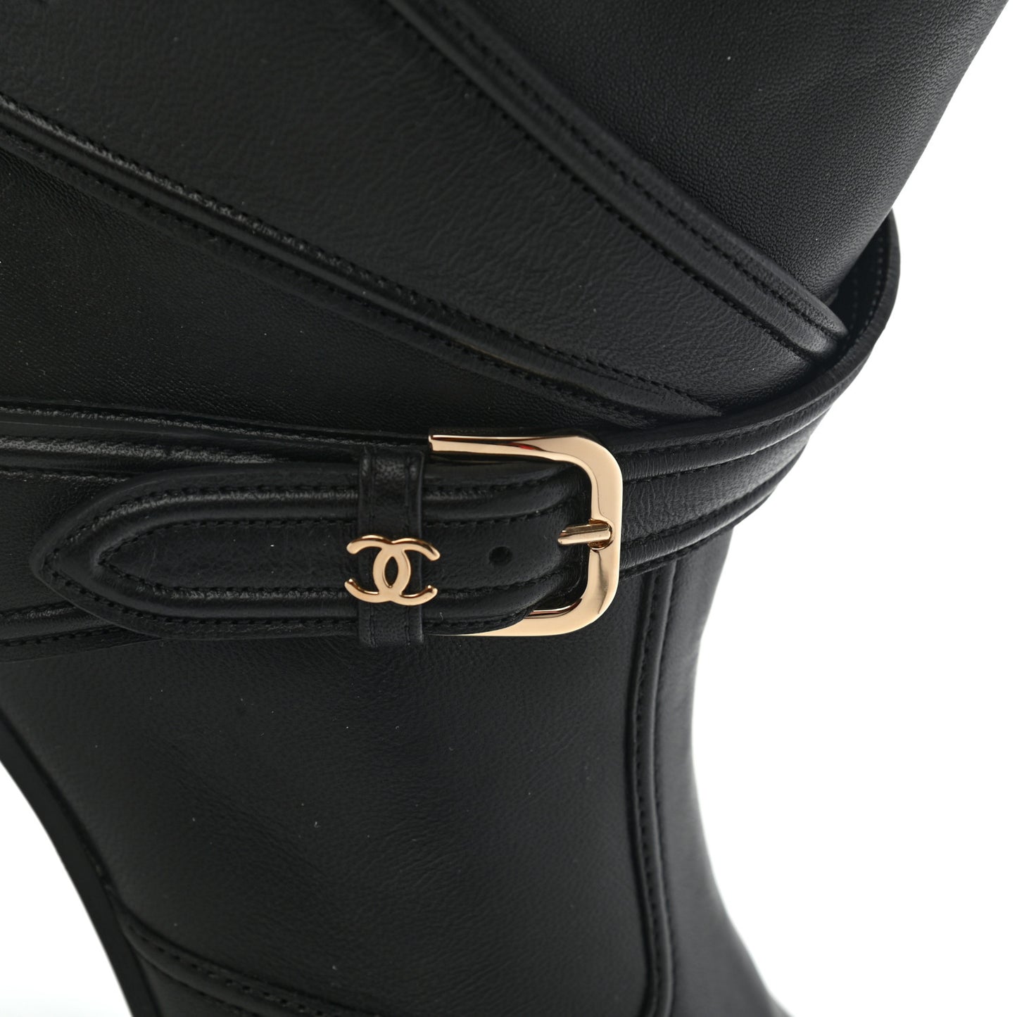 Lambskin Goatskin Cap Toe Boots 38 Black