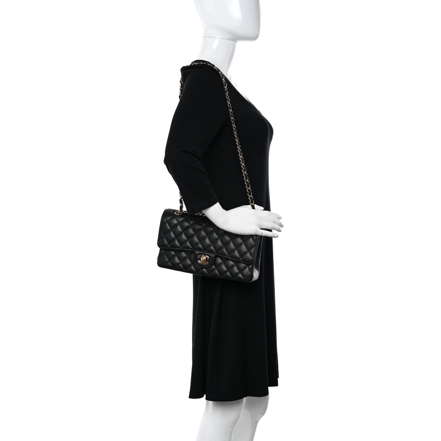 Chanel Caviar Quilted Medium Double Flap Black 2 of 11