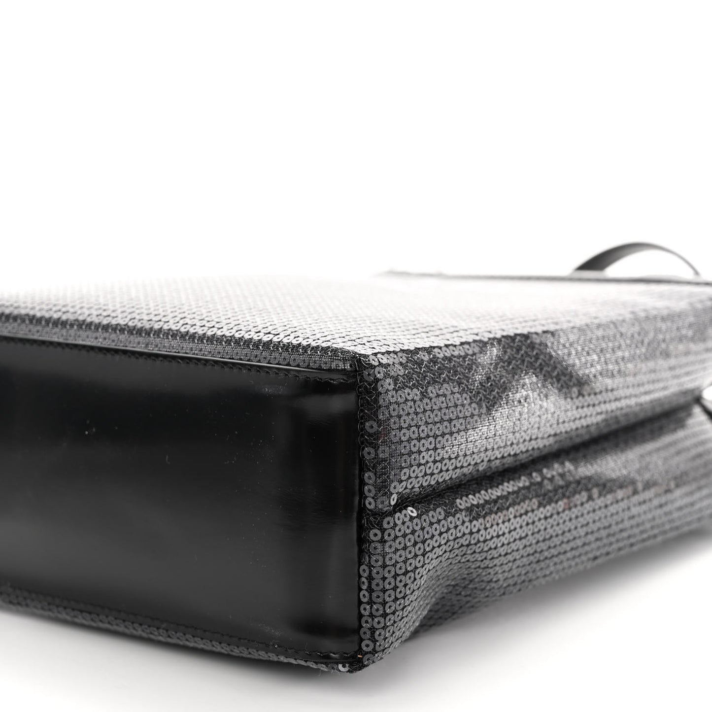 Sequin Mesh Small Tote Bag Black