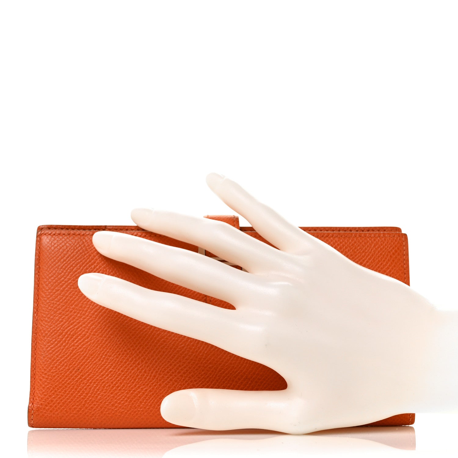 Hermes Epsom Bearn Gusset Wallet Orange 2 of 8