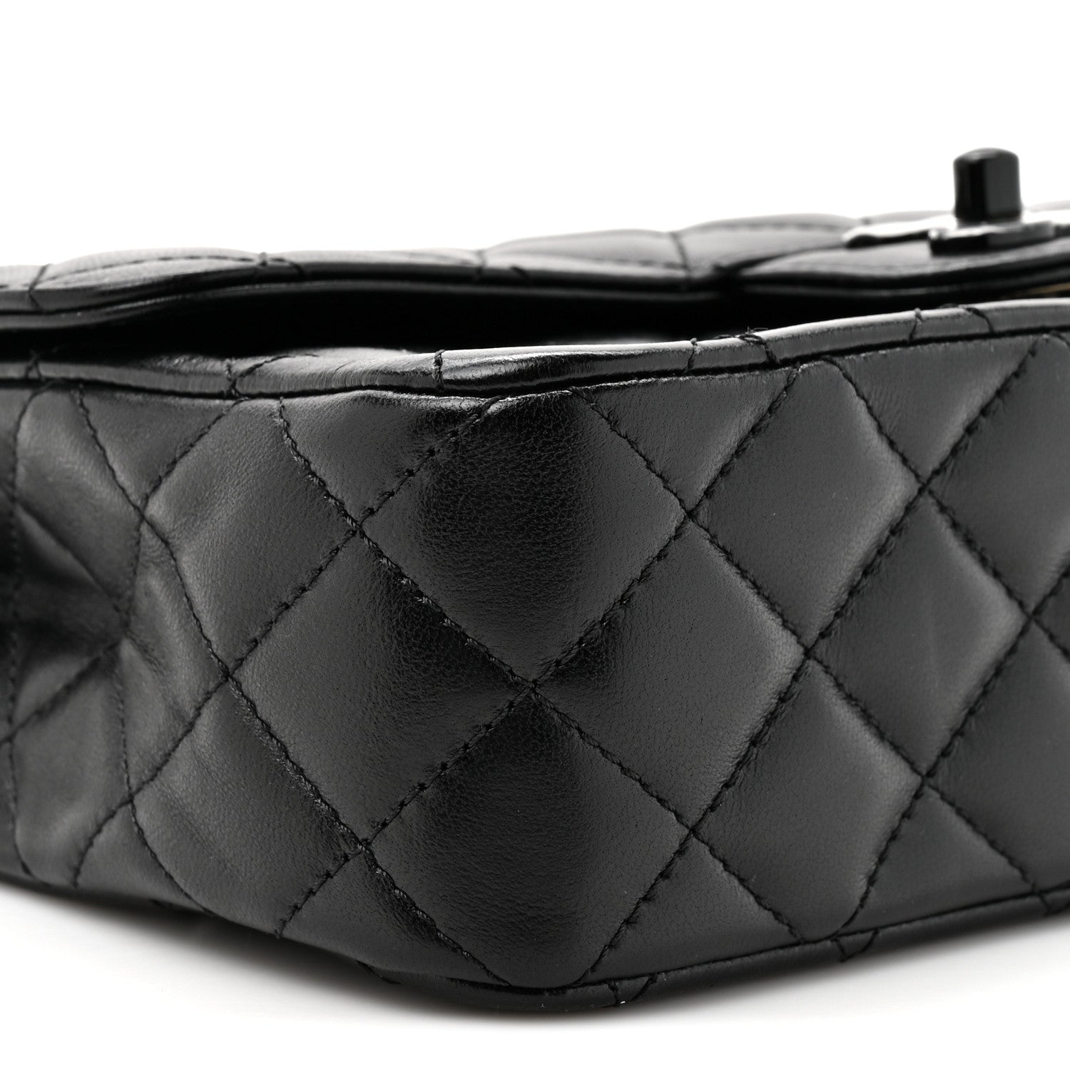 Chanel Lambskin Quilted Small Single Flap Top Handle Bag So Black 10 of 10