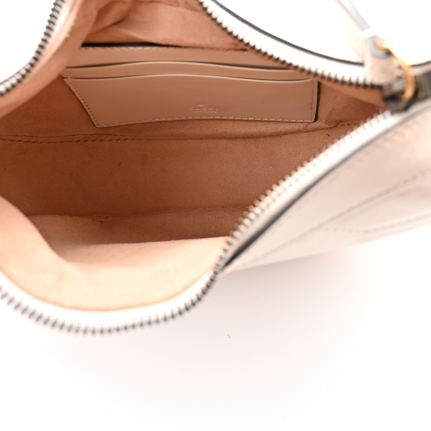 Gucci Calfskin Matelasse Chevron Mini GG Marmont Half Moon Hobo Mystic White 5 of 10
