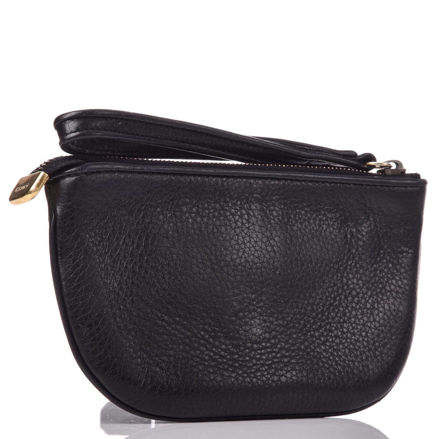 Gucci Pebbled Calfskin Wristlet GG Black 3 of 9