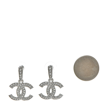 Chanel Crystal Palais Garnier CC Drop Earrings Silver 2 of 6
