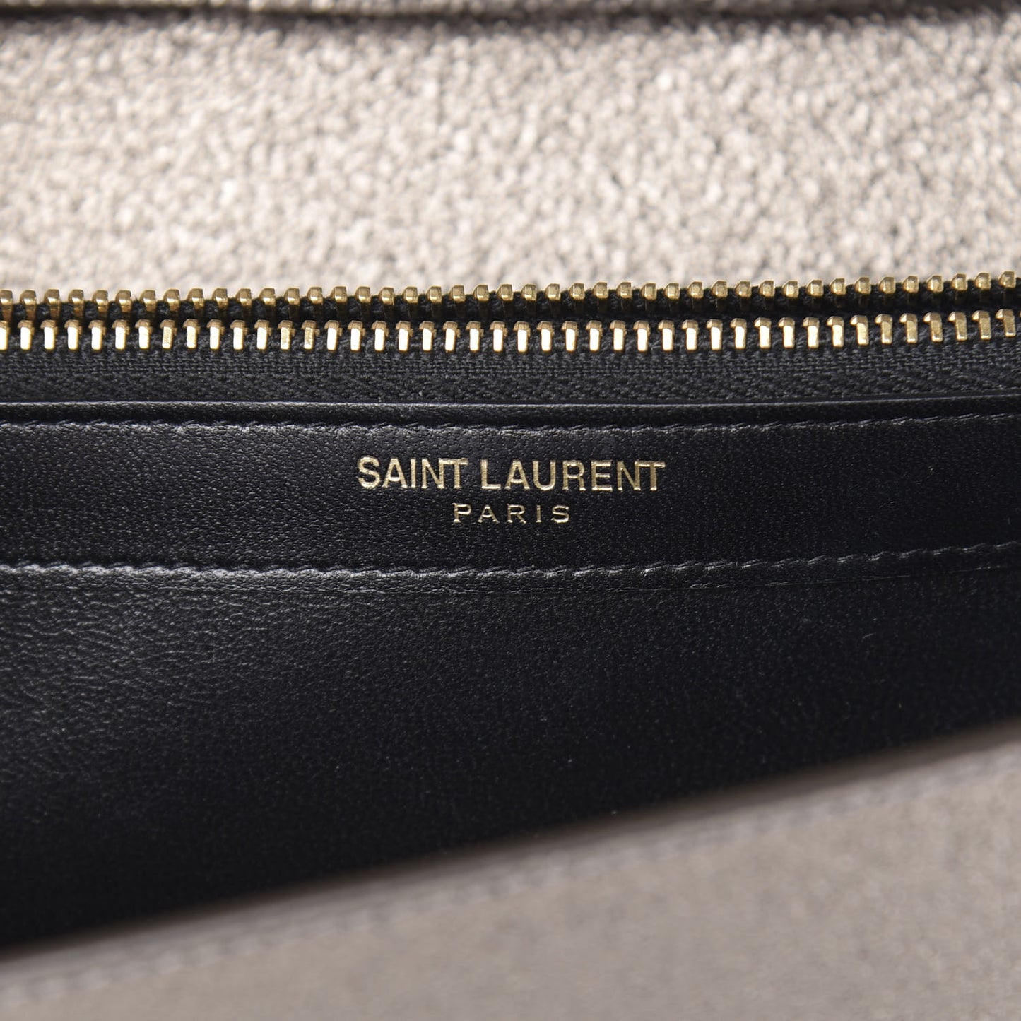 Grained Metallic Calfskin Monogram Chain Wallet Bronze