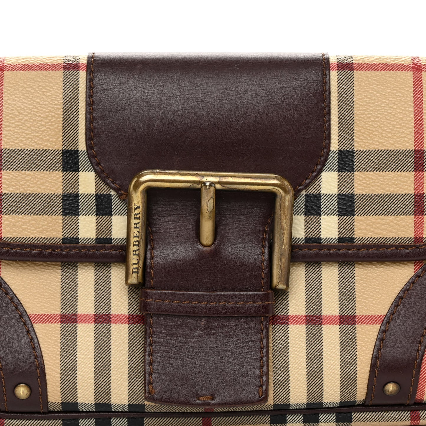 Haymarket Check Buckle Shoulder Bag Chocolate