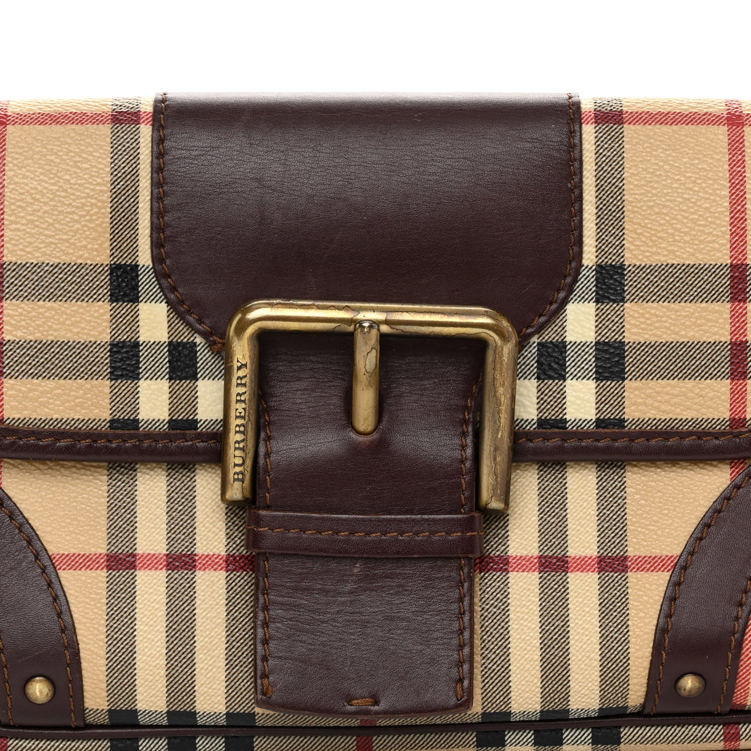 Burberry Haymarket Check Buckle Shoulder Bag Chocolate 7 of 10