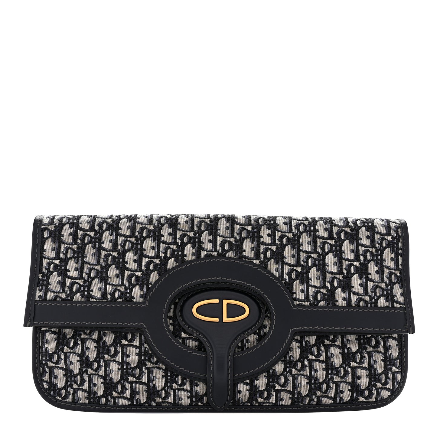 Oblique Fold Over Clutch Blue