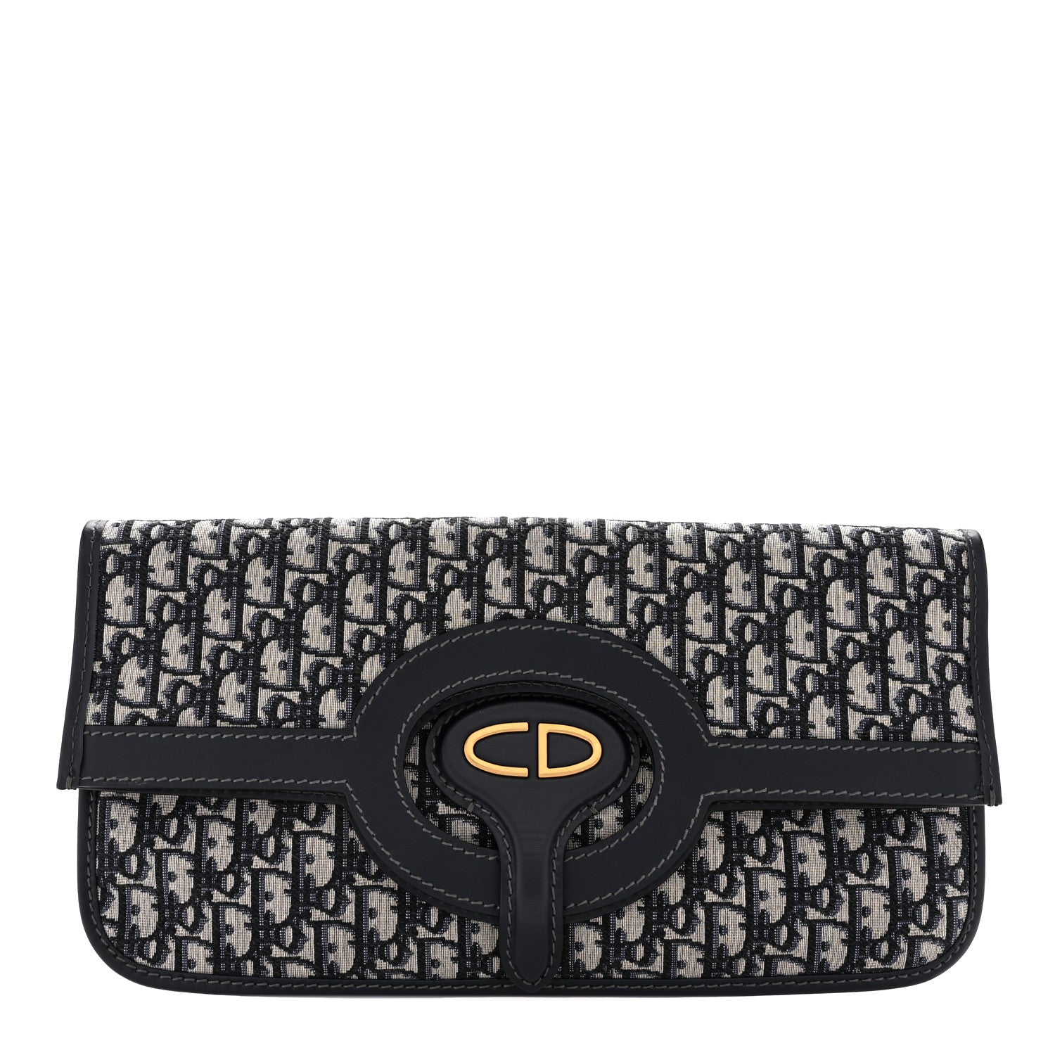Christian Dior Oblique Fold Over Clutch Blue 1 of 8