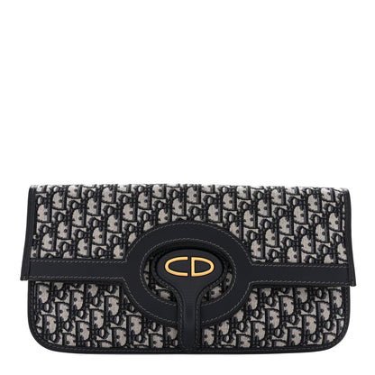 Christian Dior Oblique Fold Over Clutch Blue 1 of 8