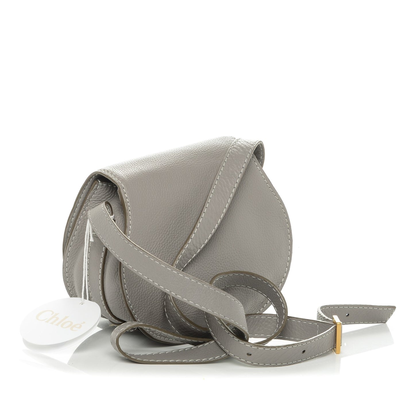 Calfskin Mini Marcie Round Crossbody Bag Cashmere Grey