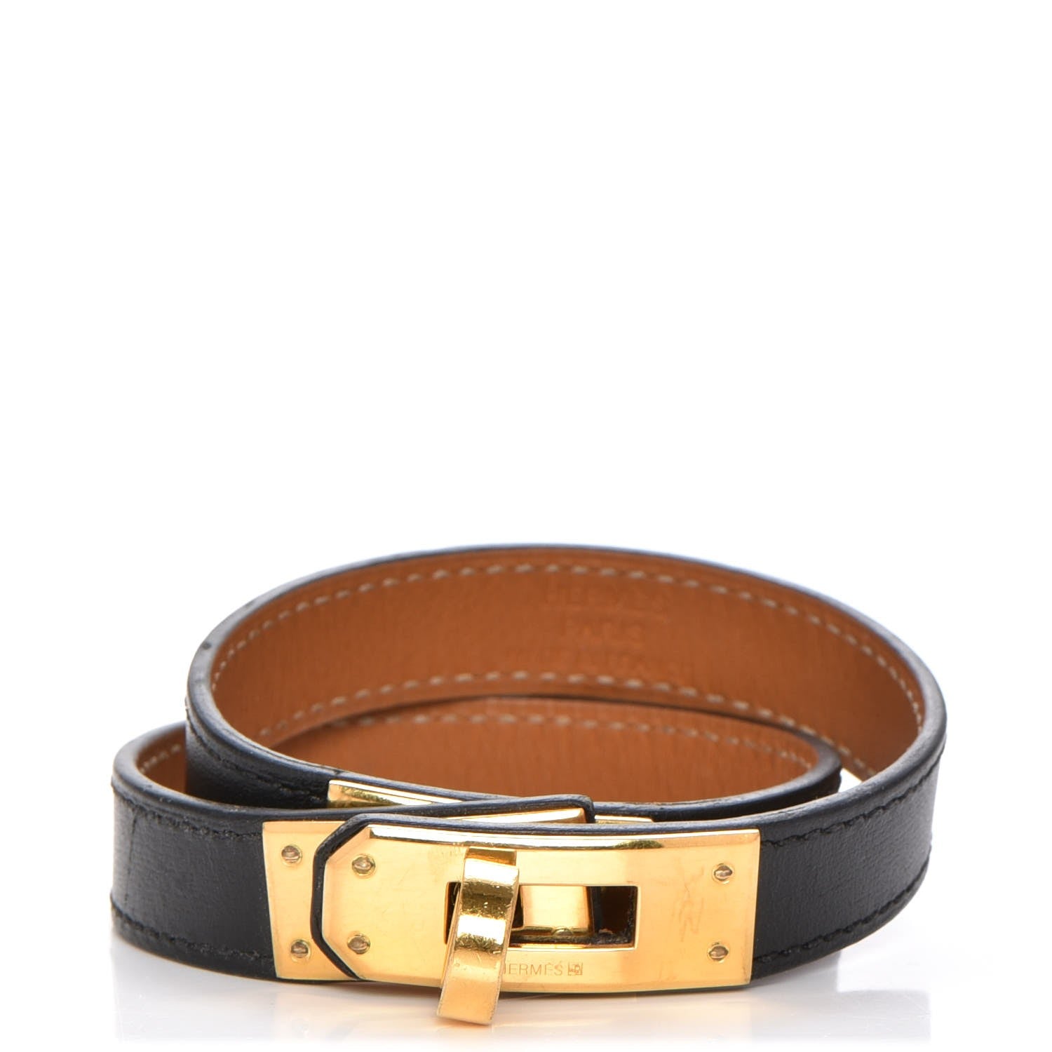 Hermes Chamonix Kelly Double Tour Bracelet S Black 1 of 7
