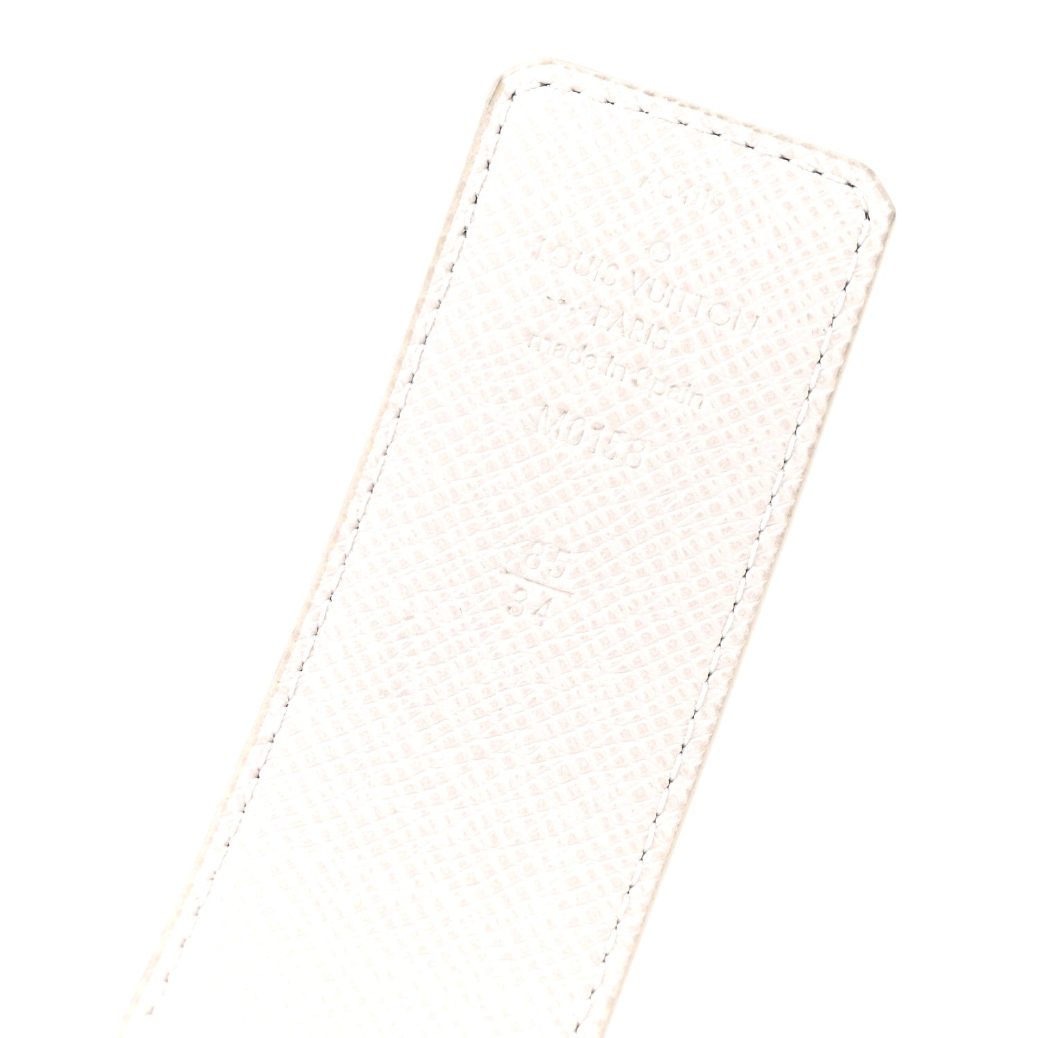Louis Vuitton ホワイト ベルト 85/34 Louis Vuitton Taiga Monogram 40mm LV Initiales Belt 85 34 White