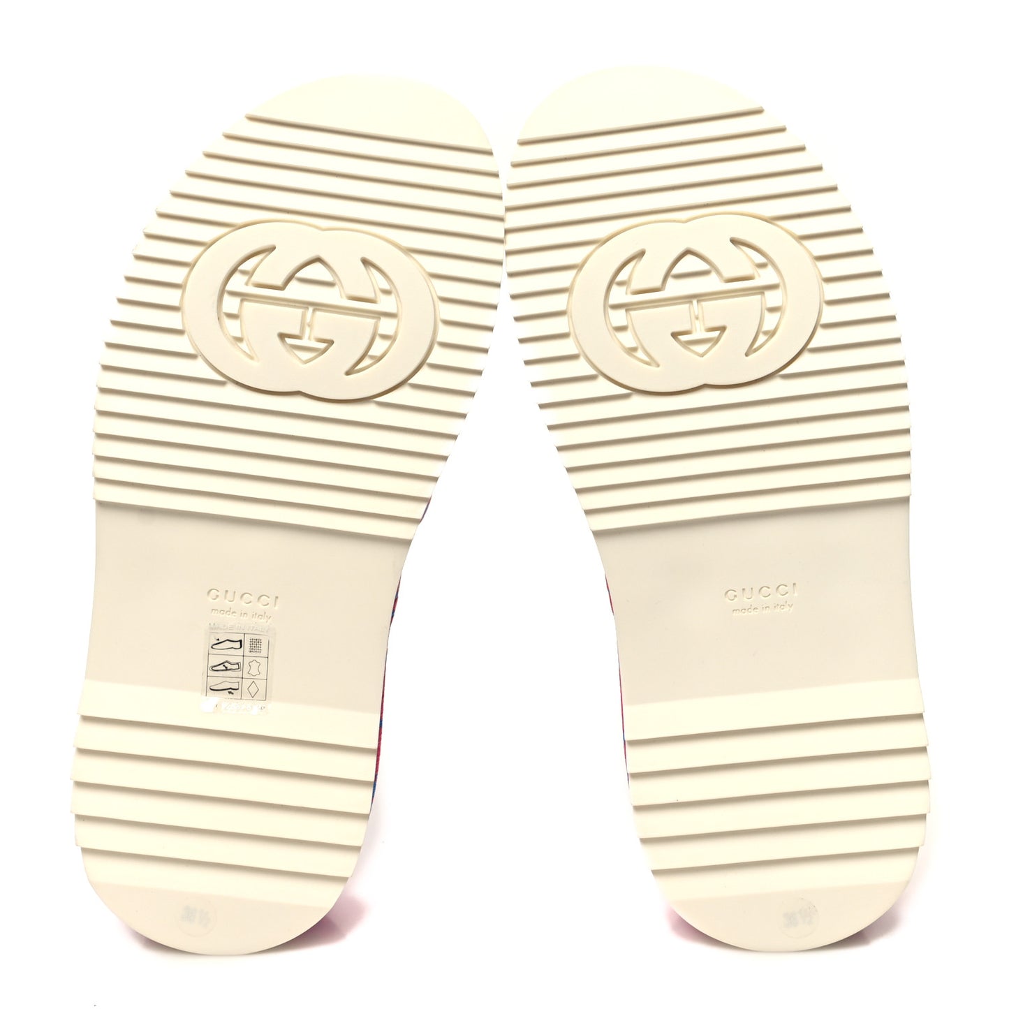 GG Supreme Joy Monogram Angelina Platform Slide Sandals 36.5 Fuxia Blue