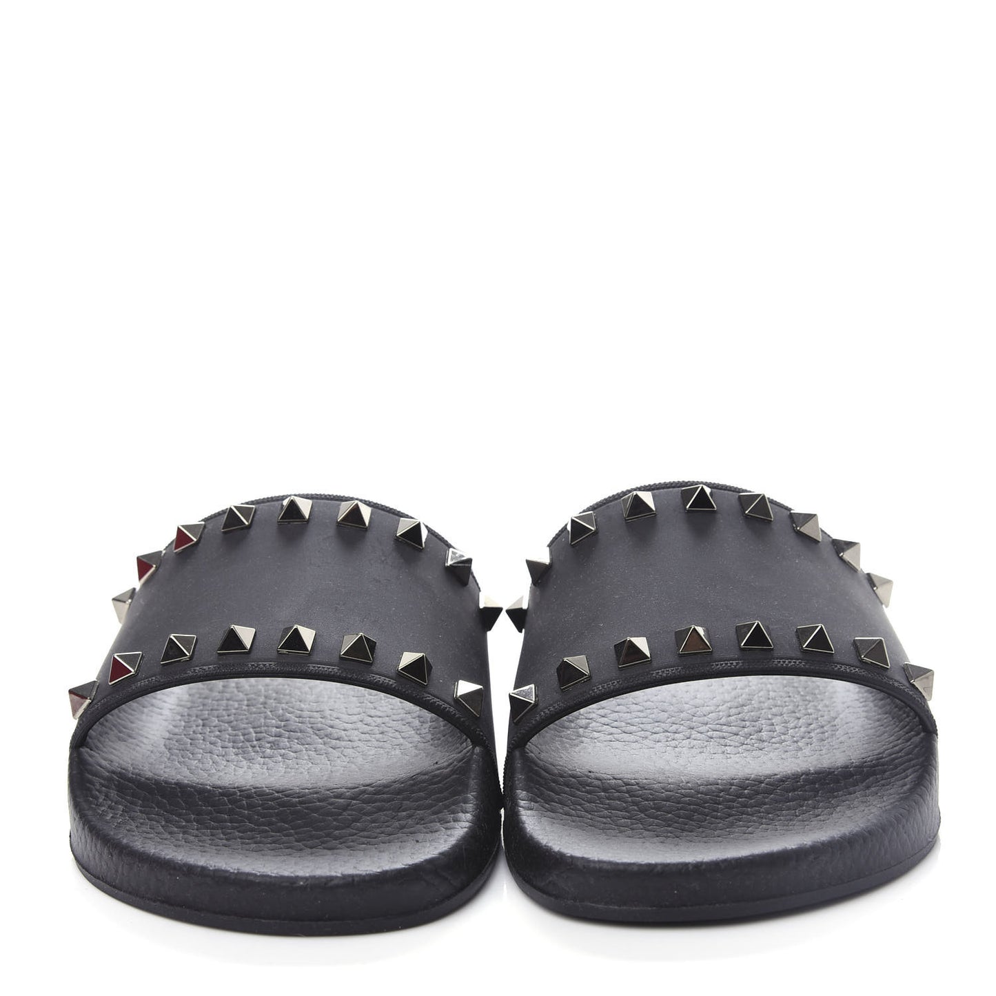Rubber Rockstud Slide Sandals 38 Black