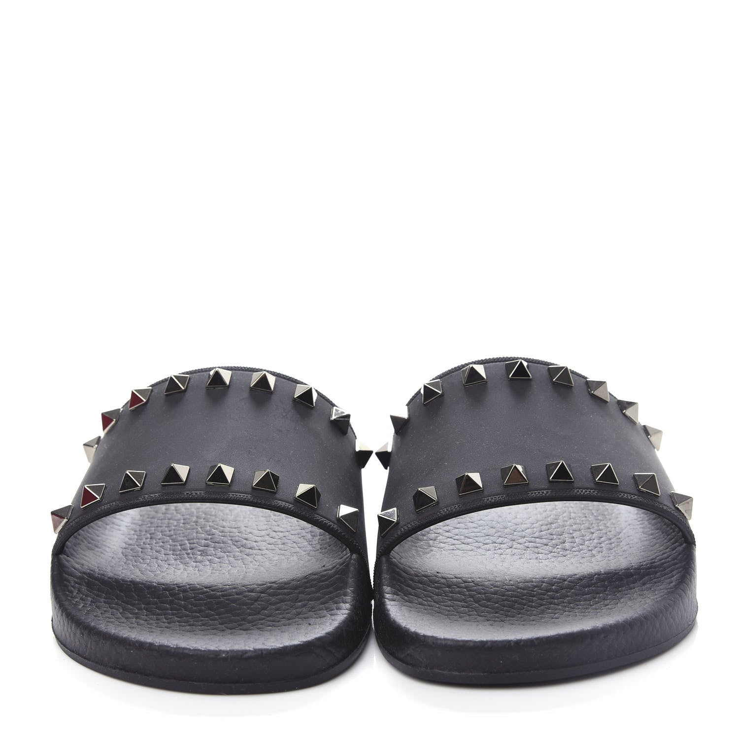 Valentino Garavani Rubber Rockstud Slide Sandals 38 Black 5 of 10