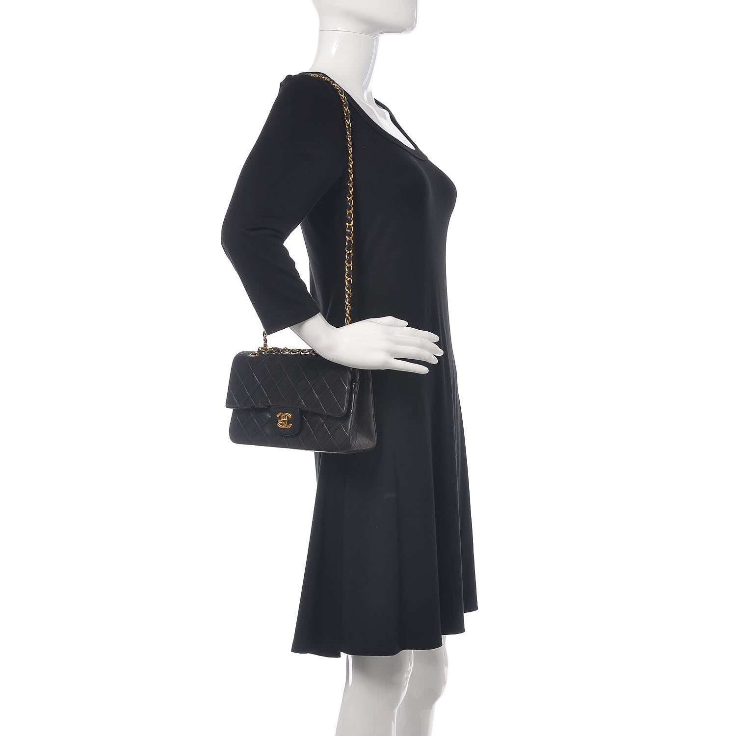 Chanel Lambskin Quilted Small Double Flap Black 2 of 17