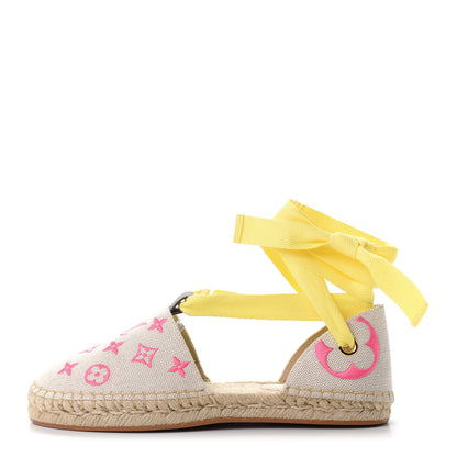 Louis Vuitton Canvas Monogram Starboard Espadrille Flats 38 Rose Pop 1 of 11