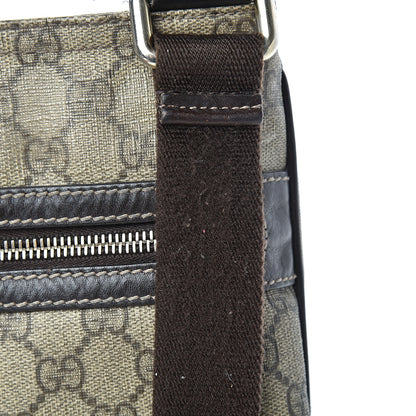 Gucci GG Supreme Monogram Selleria Calfskin Small Flat Side Zip Messenger Bag Beige Ebony Cocoa Dark Chocolate 20 of 23