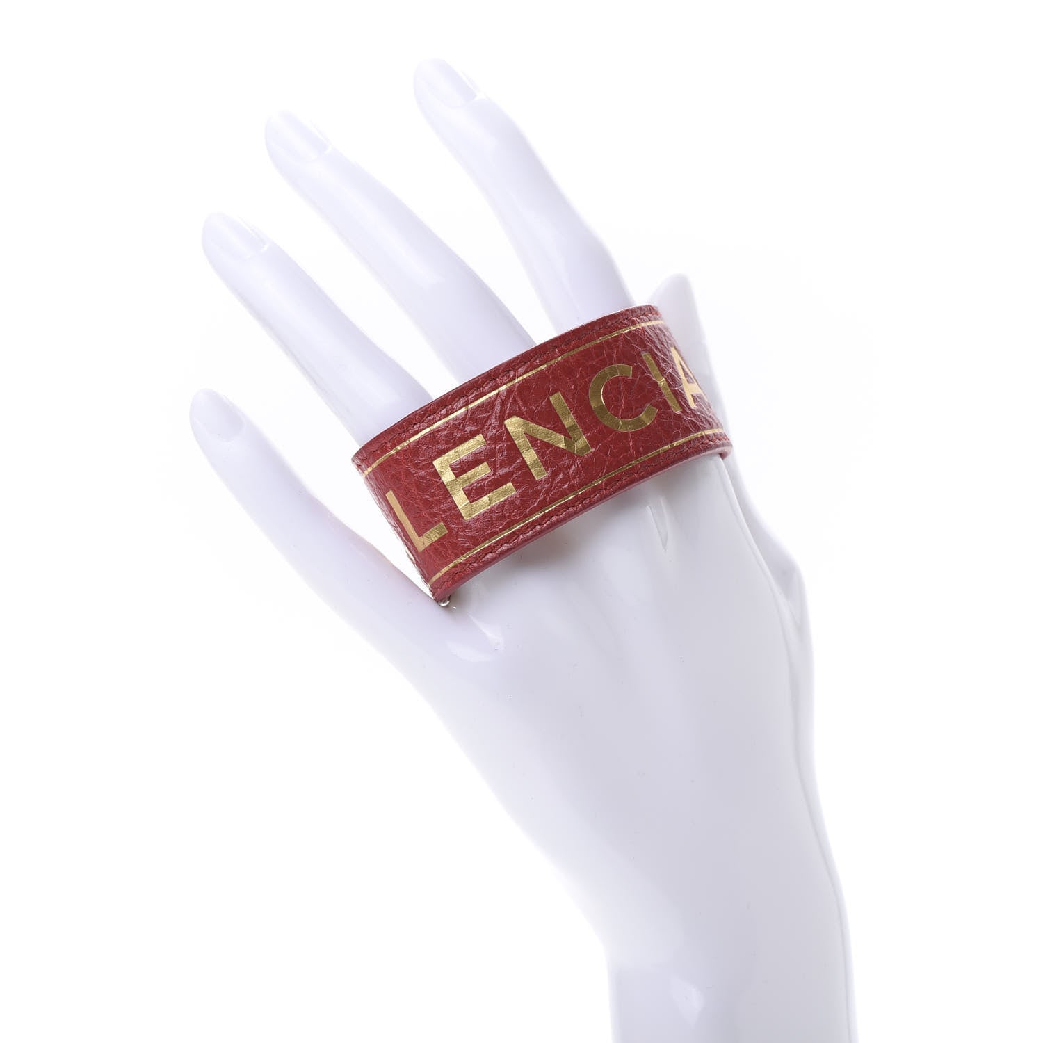 Balenciaga Agneau Logo Blanket Bracelet Red 2 of 4