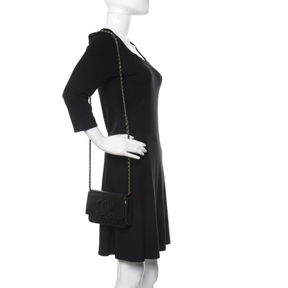 Chanel Goatskin Quilted Timeless CC Wallet On Chain WOC Black 2 of 14