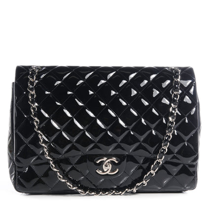 Chanel Patent Quilted Maxi Double Flap Black 1 of 10