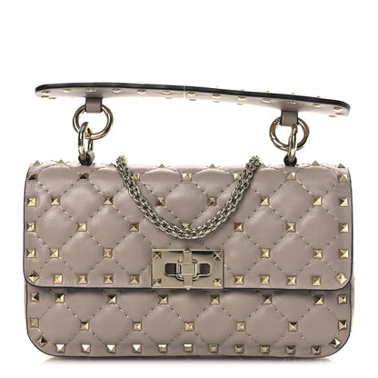 Valentino Garavani Lambskin Small Rockstud Spike Shoulder Bag Poudre 1 of 10
