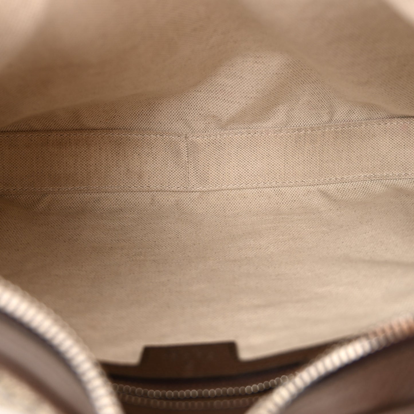 GG Supreme Monogram Textured Calfskin Web Large Attache Shoulder Bag Beige Ebony New Acero