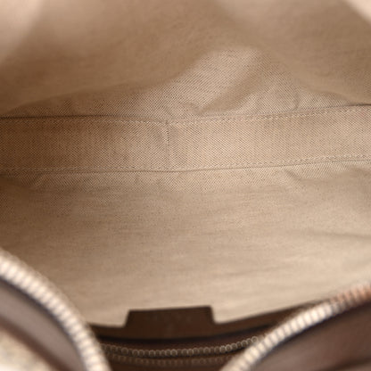 Gucci GG Supreme Monogram Textured Calfskin Web Large Attache Shoulder Bag Beige Ebony New Acero 5 of 10