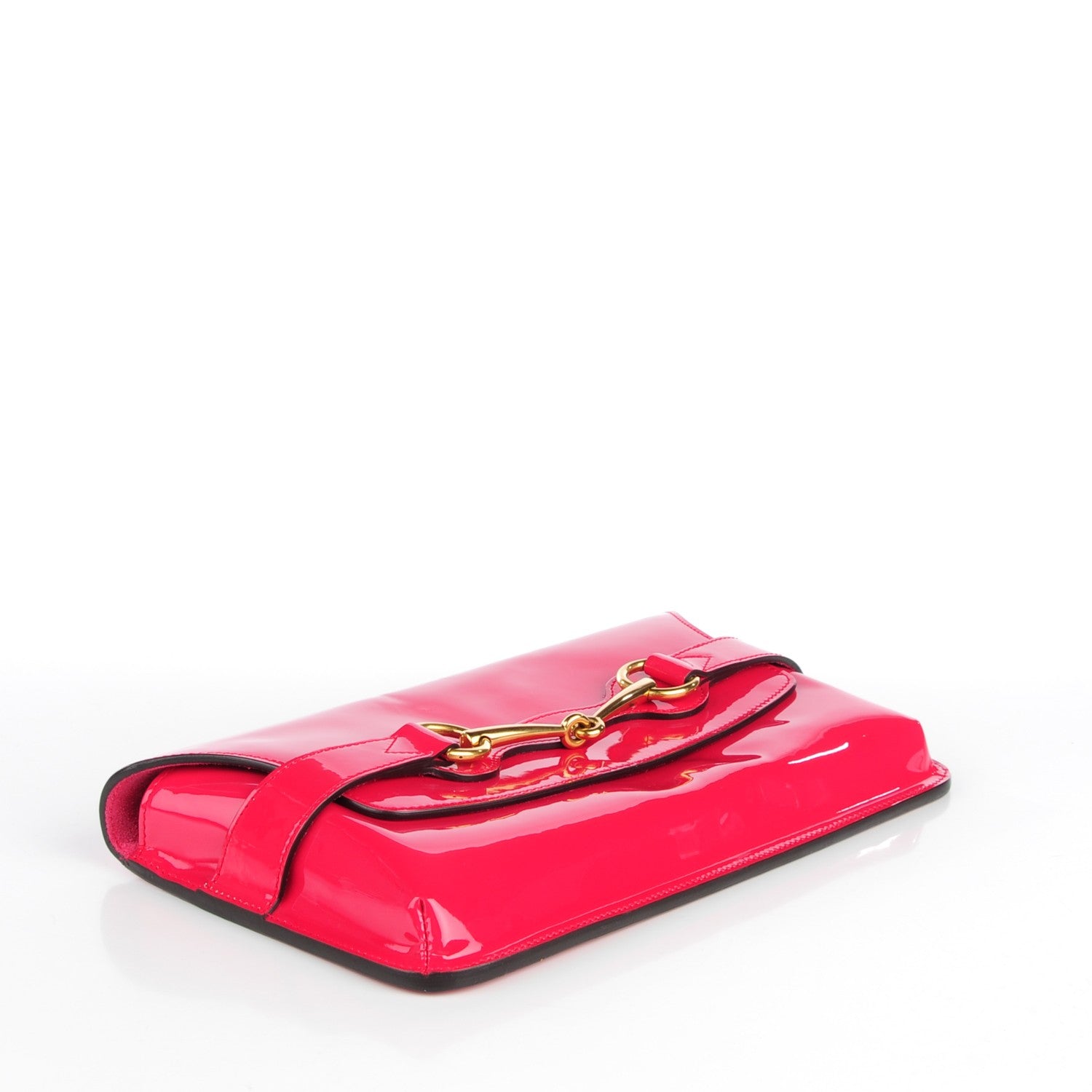 Gucci Patent Large Bright Bit Clutch Shocking Pink 4 of 7
