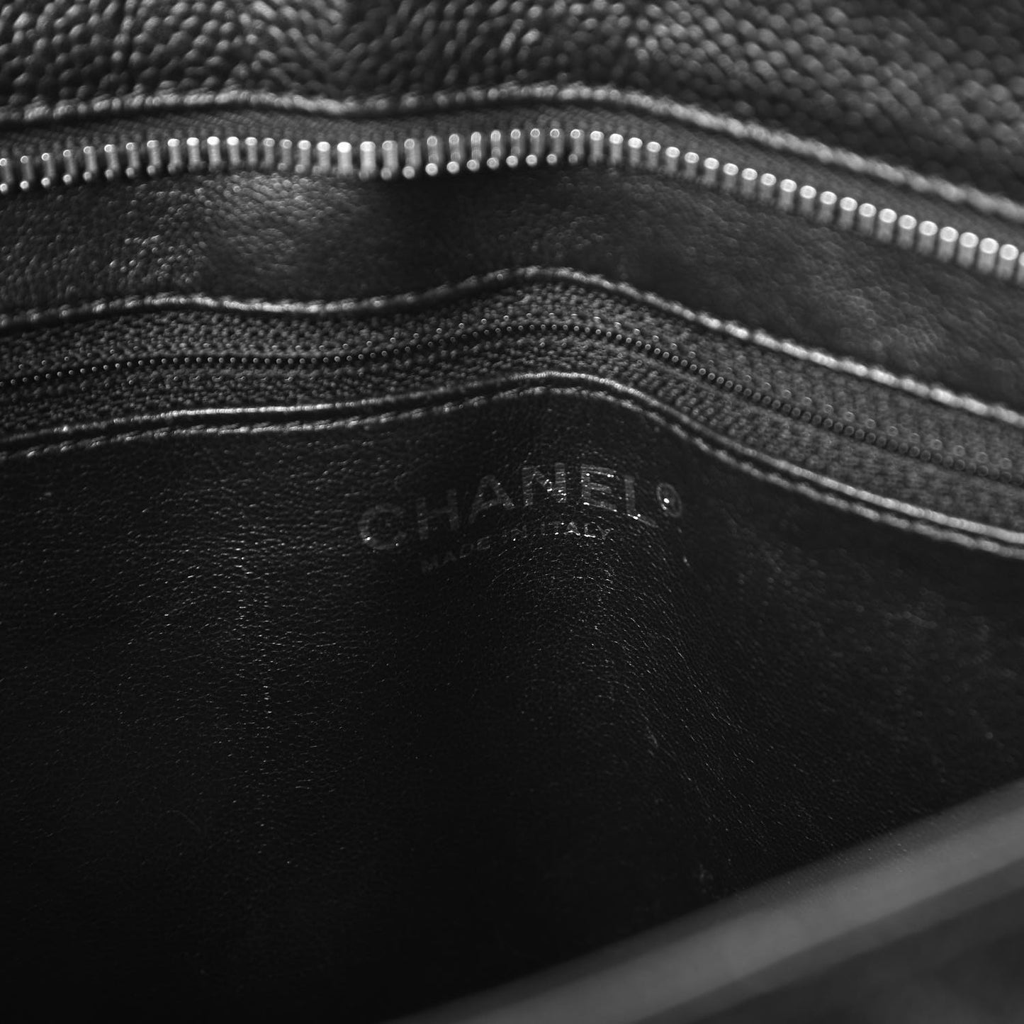 Caviar Quilted Medallion Tote Black