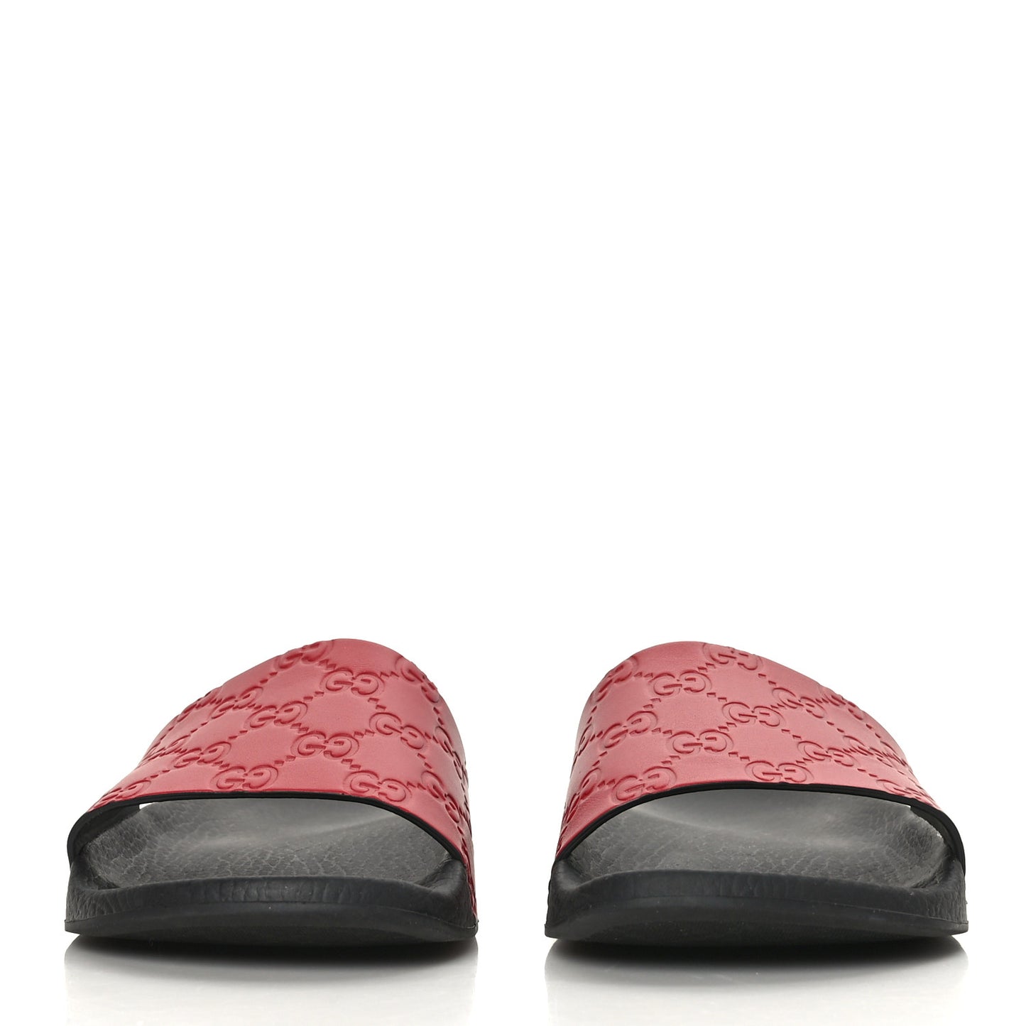 Guccissima Signature Womens Slide Sandals 38 Hibiscus Red