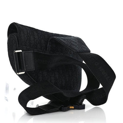 Christian Dior Oblique Mens Saddle Bag Black Blue 3 of 9