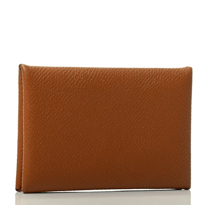 Hermes Epsom Calvi Card Case Gold 2 of 4