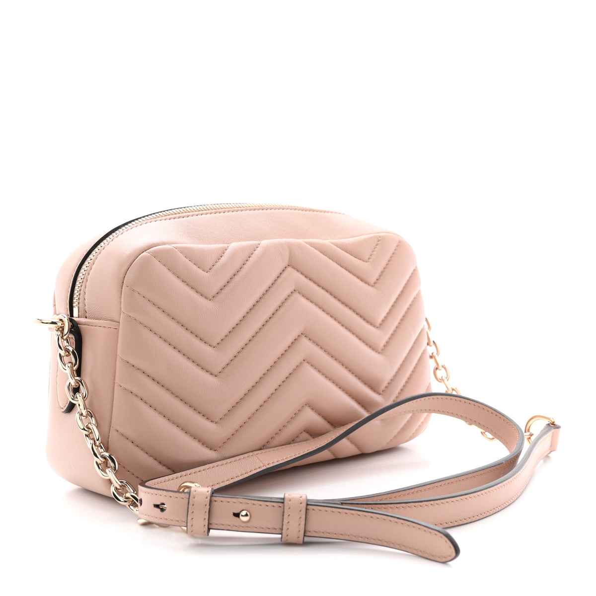 Gucci Calfskin Matelasse Small GG Marmont Camera Bag Pink Beige 3 of 12