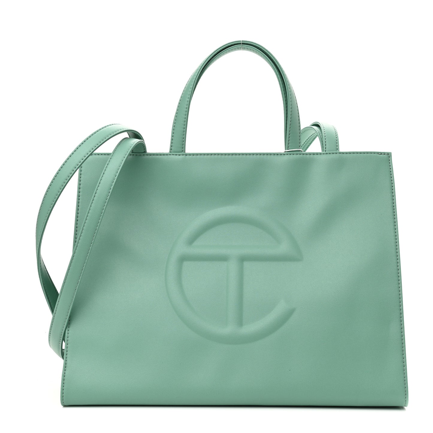 Vegan Leather Medium Shopping Bag Sage