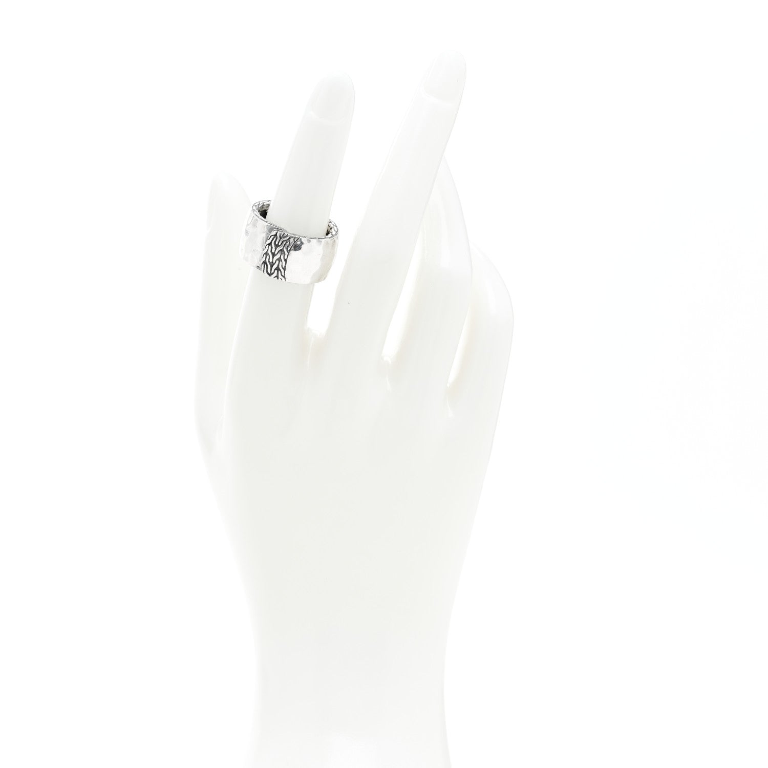 John Hardy Sterling Silver Palu Hammered Ring 50 5.5 2 of 5